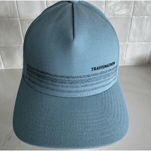 Travis Mathew Ball Cap Flexfit Small/Medium Golf Light Blue Striped‎
